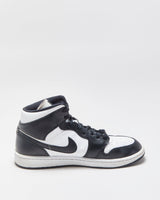 2023 Nike Air Jordan 1 Mid Women's Calfskin Leather Black/White PANDA Trainers - UK8