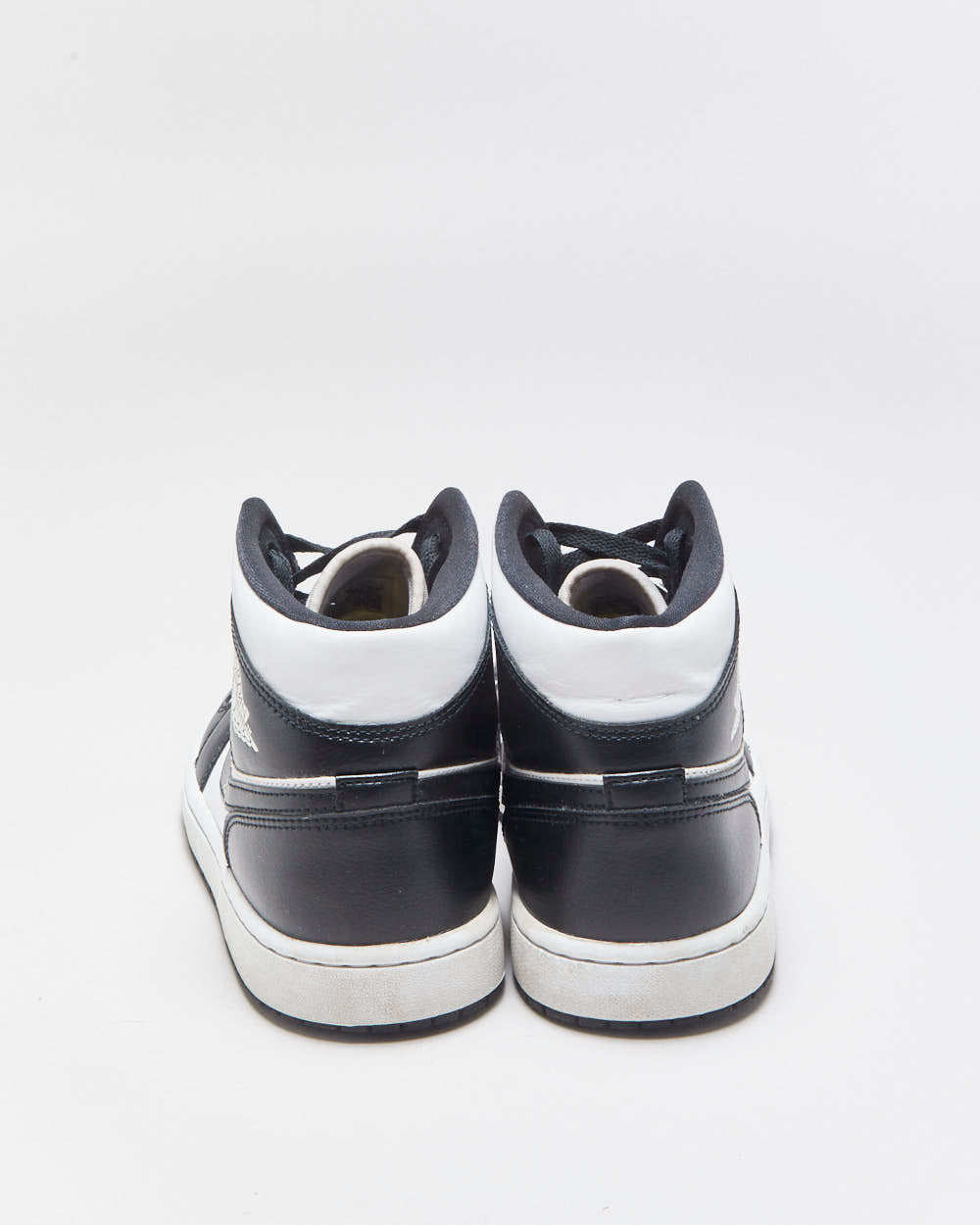 2023 Nike Air Jordan 1 Mid Women's Calfskin Leather Black/White PANDA Trainers - UK8