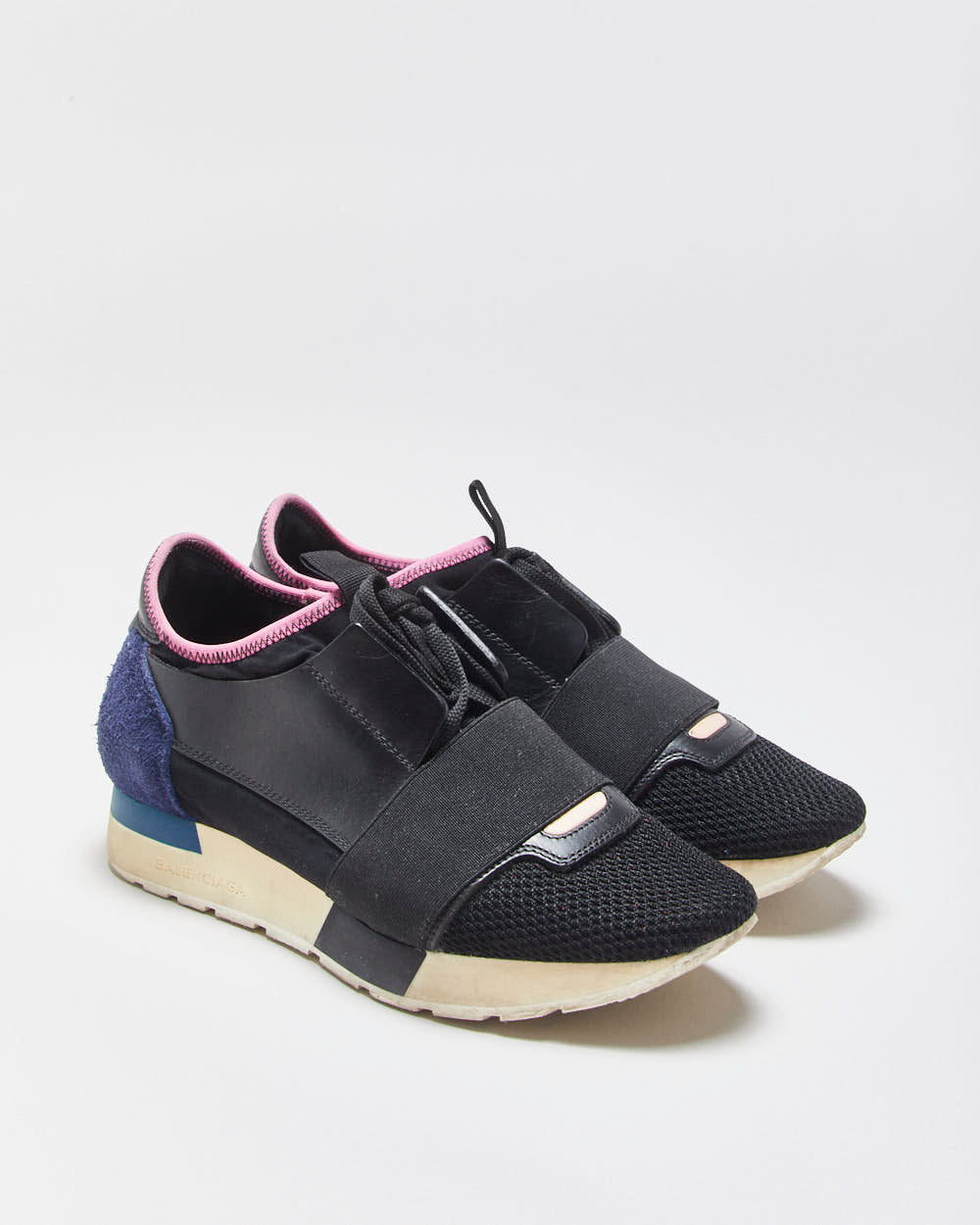 Balenciaga Women's Black/Navy Race Runner Trainers - UK3