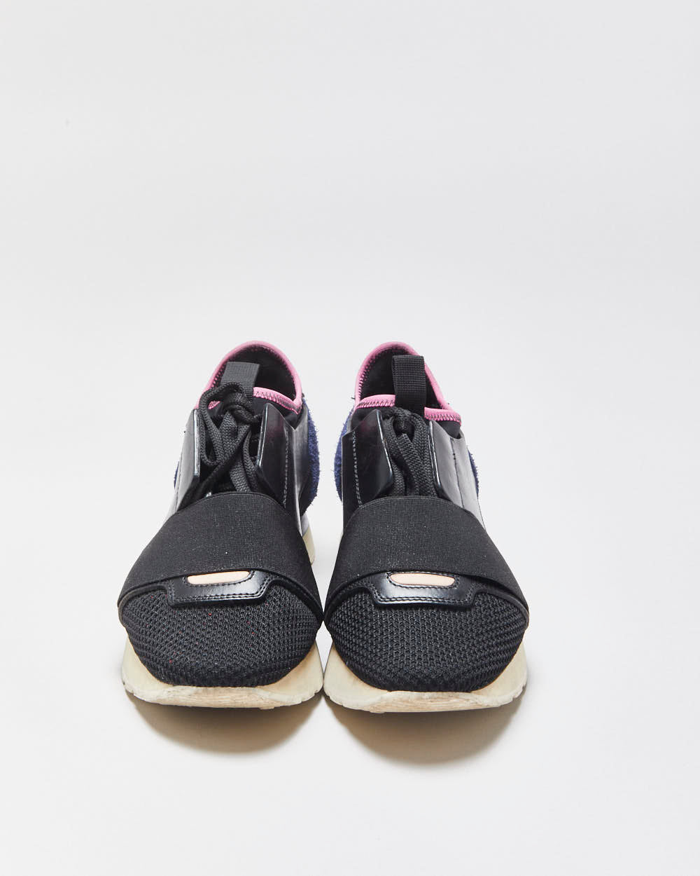 Balenciaga Women's Black/Navy Race Runner Trainers - UK3