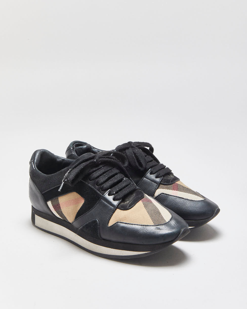 Burberry Women's Leather Nova Check 'Damen' Trainers - UK3