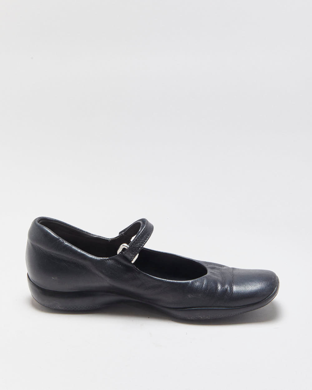 Vintage Y2K 00s Prada Sport Women's Black Leather Square Toe Mary Janes - UK3