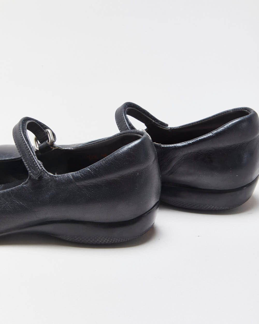 Vintage Y2K 00s Prada Sport Women's Black Leather Square Toe Mary Janes - UK3