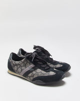 Vintage Coach Women's 'Kelson' Signature C Monogram Suede/Canvas Low-Top Trainers - UK6