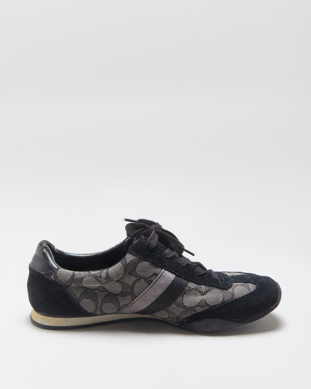 Vintage Coach Women's 'Kelson' Signature C Monogram Suede/Canvas Low-Top Trainers - UK6