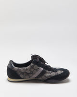 Vintage Coach Women's 'Kelson' Signature C Monogram Suede/Canvas Low-Top Trainers - UK6
