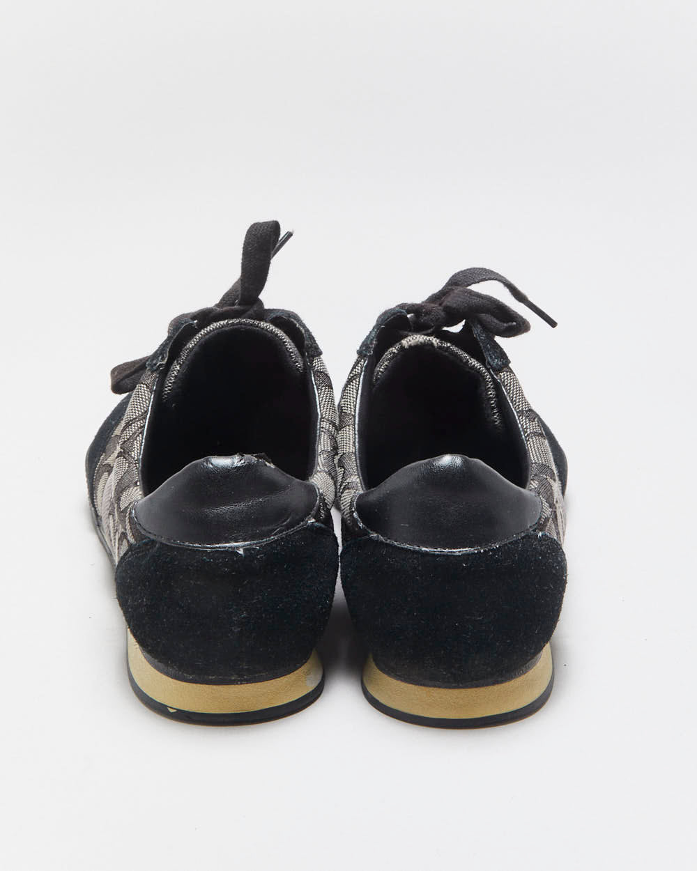 Vintage Coach Women's 'Kelson' Signature C Monogram Suede/Canvas Low-Top Trainers - UK6