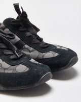 Vintage Coach Women's 'Kelson' Signature C Monogram Suede/Canvas Low-Top Trainers - UK6