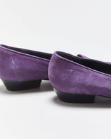 S/S 2005 Vintage Yves Saint Laurent By Stefano Pilati YSL Runway Deep Purple Suede Embroidered Low Heel Ballet Pumps - UK3.5