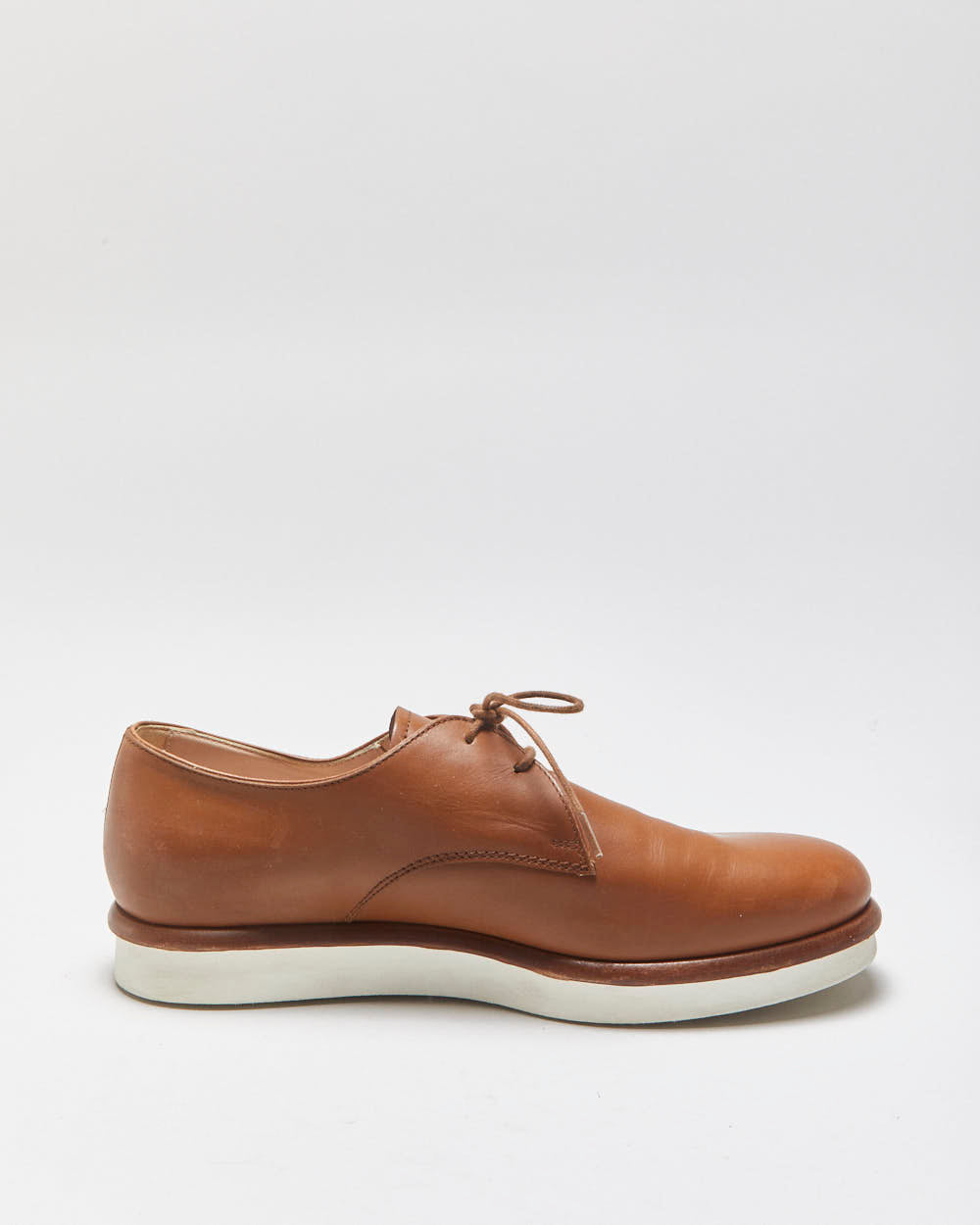Tod's Tan Brown Leather Women's Comfort Sole Lace-Up Oxford Shoes - UK5