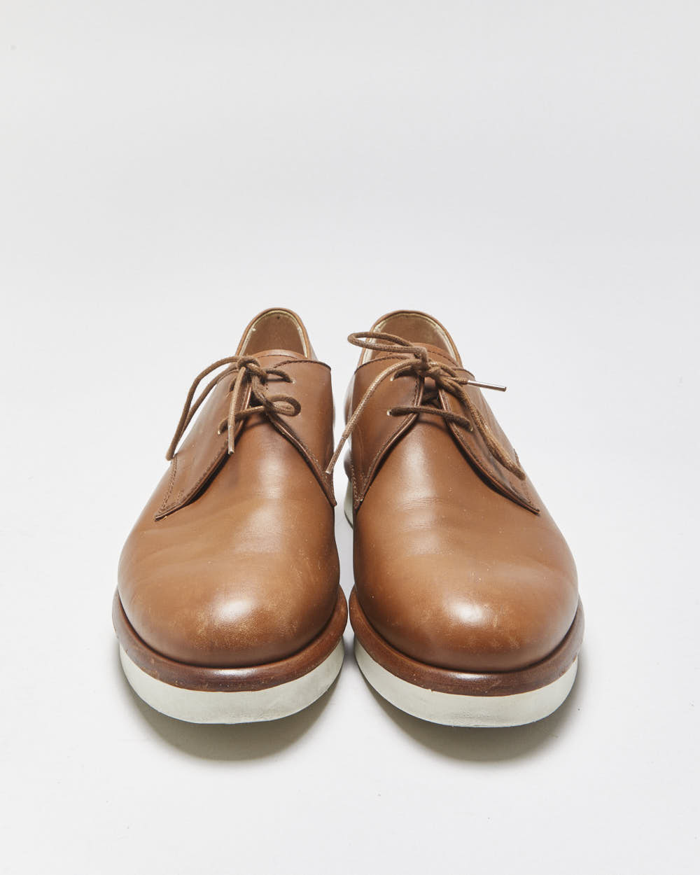 Tod's Tan Brown Leather Women's Comfort Sole Lace-Up Oxford Shoes - UK5