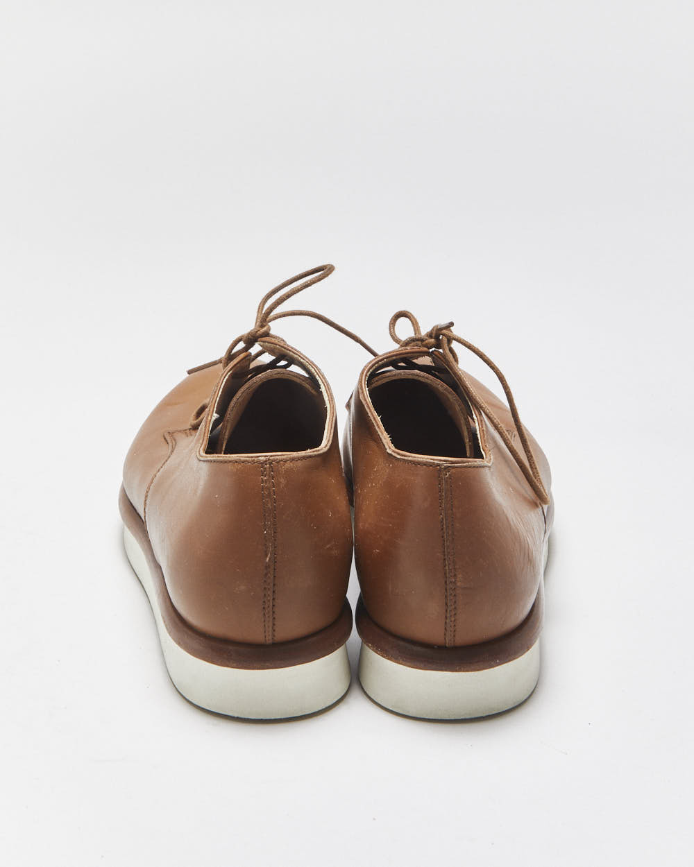 Tod's Tan Brown Leather Women's Comfort Sole Lace-Up Oxford Shoes - UK5