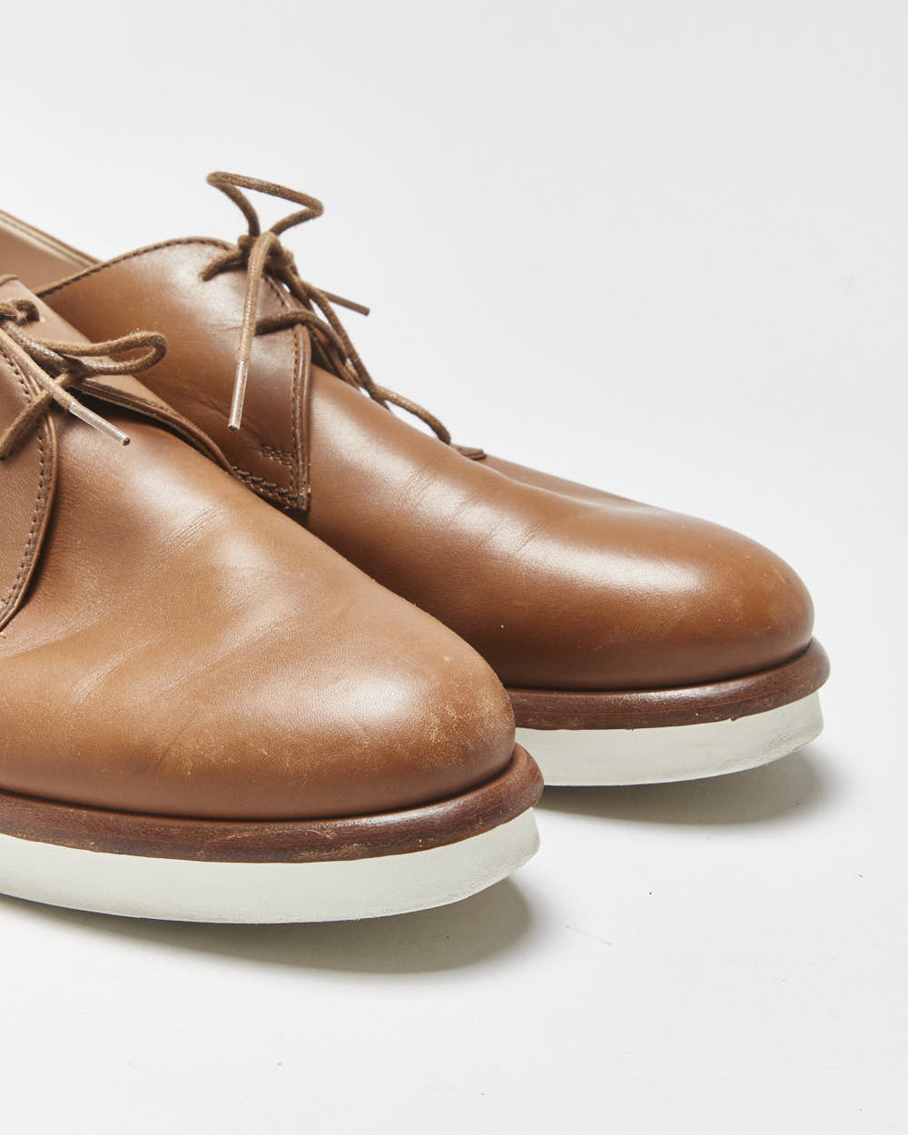 Tod's Tan Brown Leather Women's Comfort Sole Lace-Up Oxford Shoes - UK5
