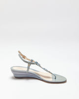 Vintage Y2K 00s Fendi Iridescent Patent Leather Wedge Strappy Split Toe Sandals - UK3.5