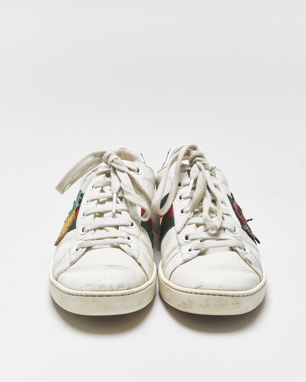 Gucci Ace Women's Leather Embroidered Pineapple &amp; Ladybug Low-Top Trainers - UK2.5