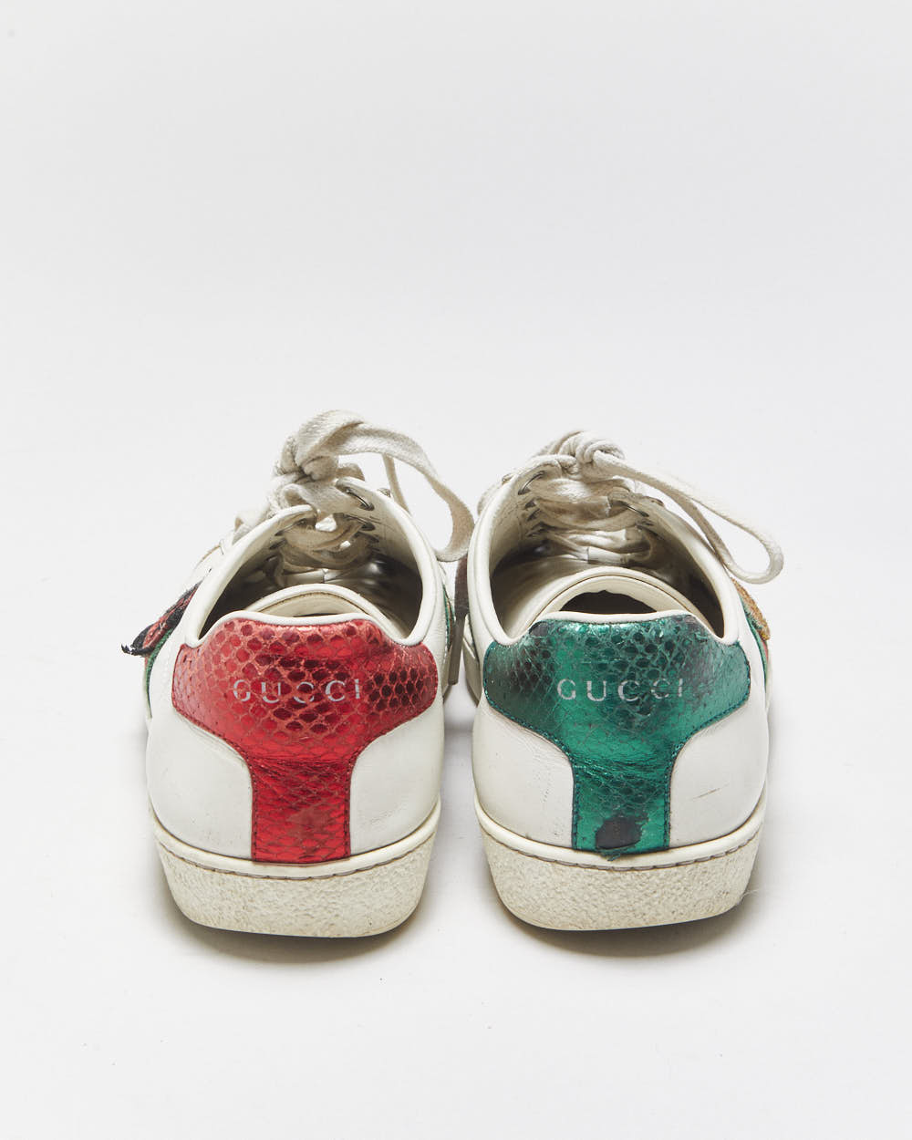Gucci Ace Women's Leather Embroidered Pineapple &amp; Ladybug Low-Top Trainers - UK2.5