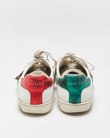 Gucci Ace Women's Leather Embroidered Pineapple &amp; Ladybug Low-Top Trainers - UK2.5