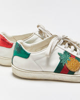 Gucci Ace Women's Leather Embroidered Pineapple &amp; Ladybug Low-Top Trainers - UK2.5