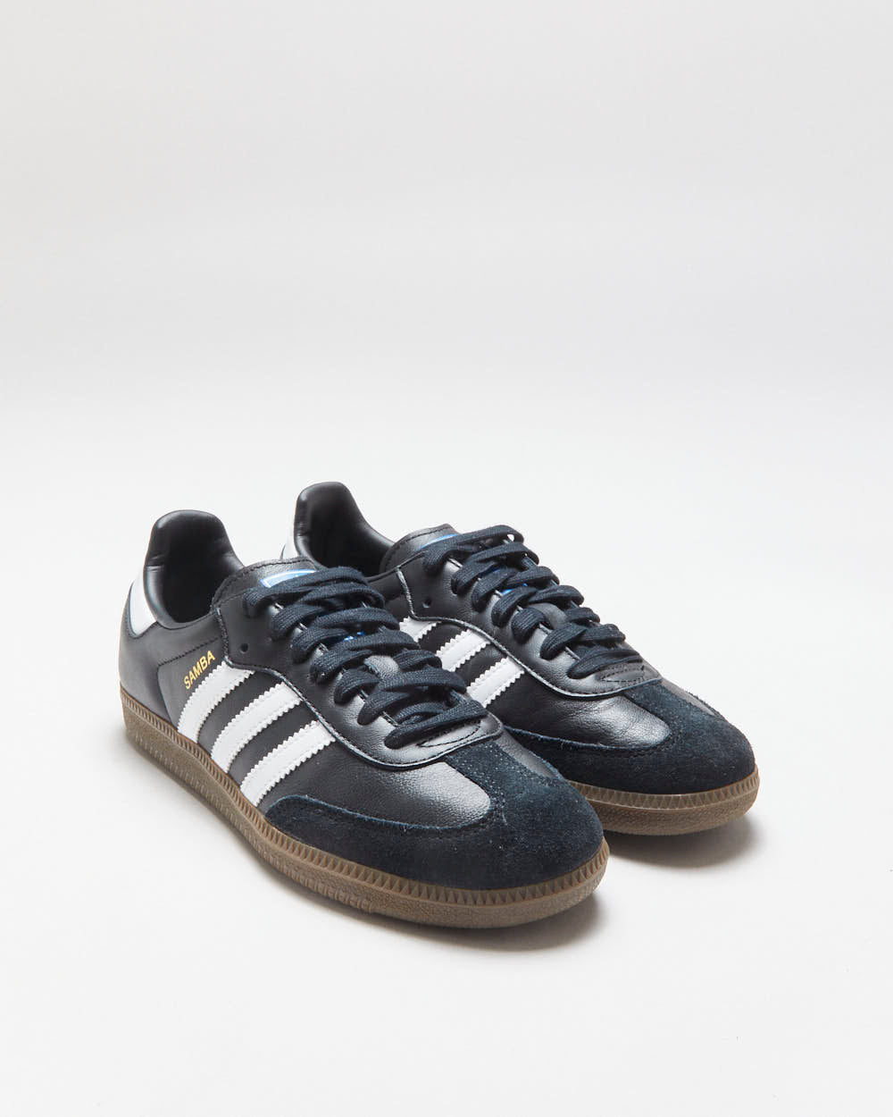 DS Adidas Samba Black Leather Trainers - UK6