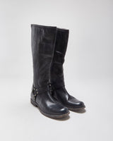 Vintage Frye Philip Harness Women's Grained Leather Knee High Riding Boots - UK6.5
