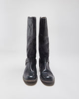 Vintage Frye Philip Harness Women's Grained Leather Knee High Riding Boots - UK6.5