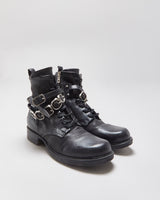 Vintage A.S.98 Women's Leather Buckle Biker Ankle Boots - UK6