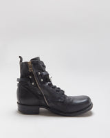 Vintage A.S.98 Women's Leather Buckle Biker Ankle Boots - UK6