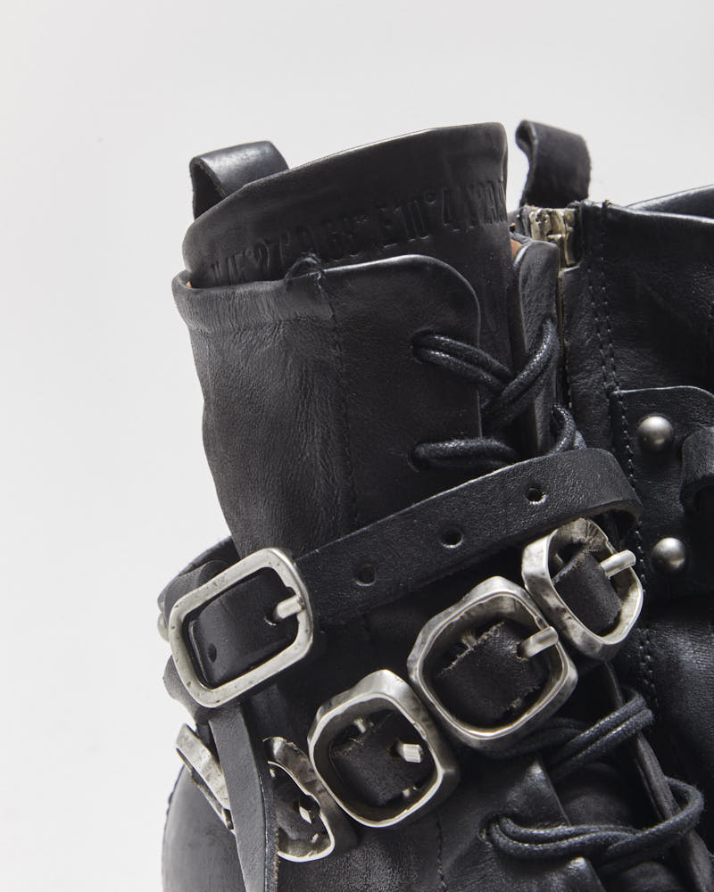 Vintage A.S.98 Women's Leather Buckle Biker Ankle Boots - UK6