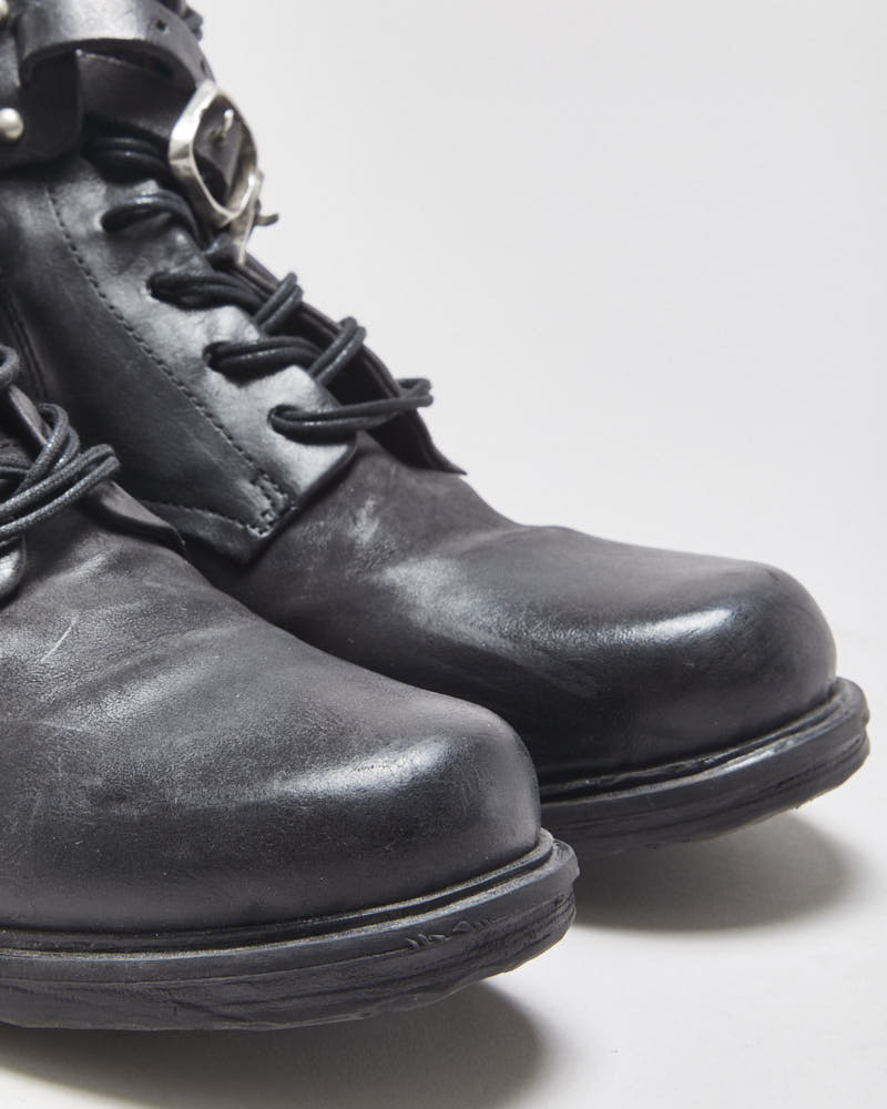 Vintage A.S.98 Women's Leather Buckle Biker Ankle Boots - UK6