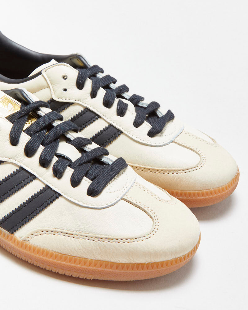 DS 2024 Adidas Samba OG Women's Cream/Neutral/Black Leather Trainers - UK6