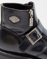 Vintage Harley Davidson Women's Leather Ankle Buckle Biker Boots - UK6.5