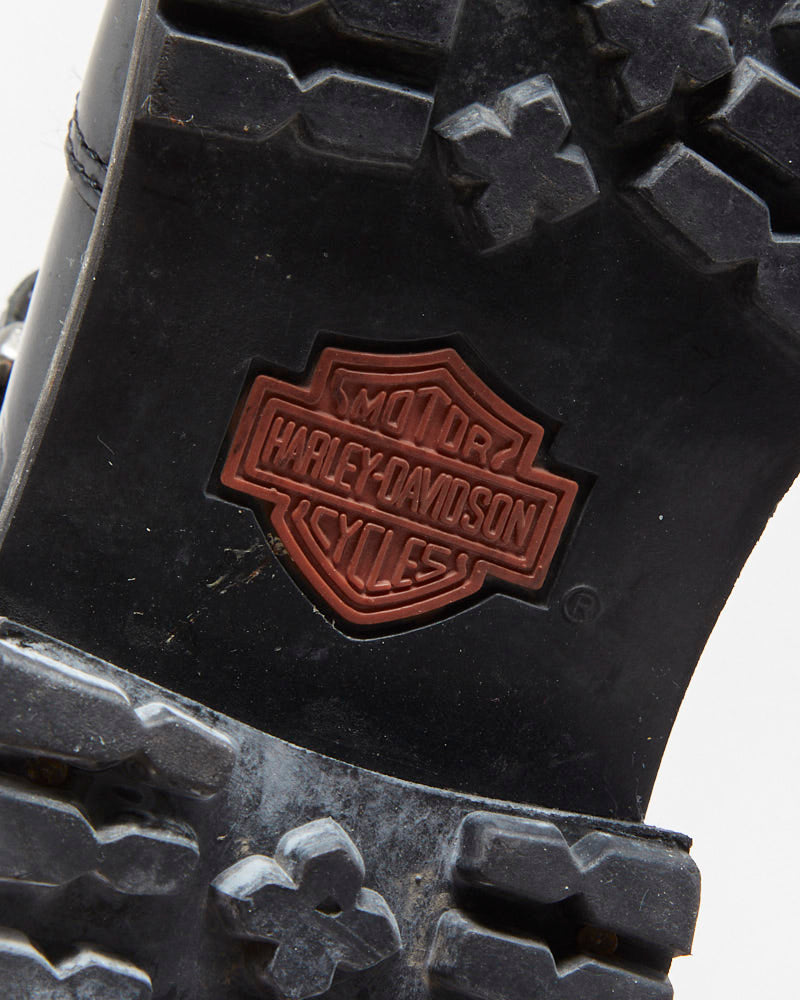 Vintage Harley Davidson Women's Leather Ankle Buckle Biker Boots - UK6.5