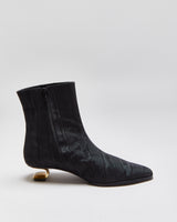Nicole Saldana Yenna Chrome Heel Satin Ankle Boots - UK7