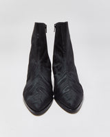 Nicole Saldana Yenna Chrome Heel Satin Ankle Boots - UK7