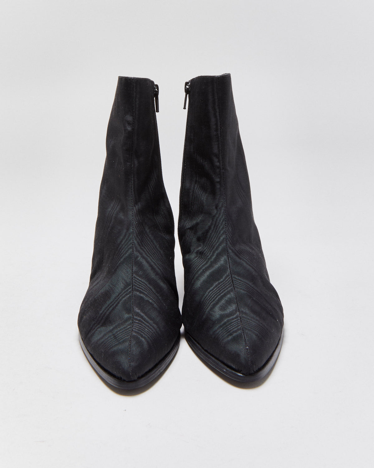 Nicole Saldana Yenna Chrome Heel Satin Ankle Boots - UK7
