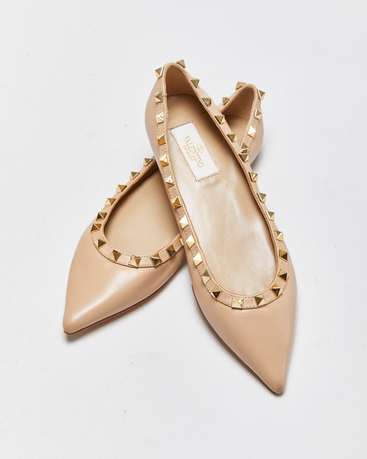 Valentino Garavani Rockstud Pointy Ballet Flats - UK3