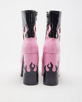 Sugar Thrillz Ring Of Fire Pink Platform Boots - UK 3.5