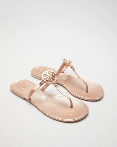Rose Gold Tory Burch Flip Flops - UK 4.5