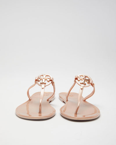 Rose Gold Tory Burch Flip Flops - UK 4.5