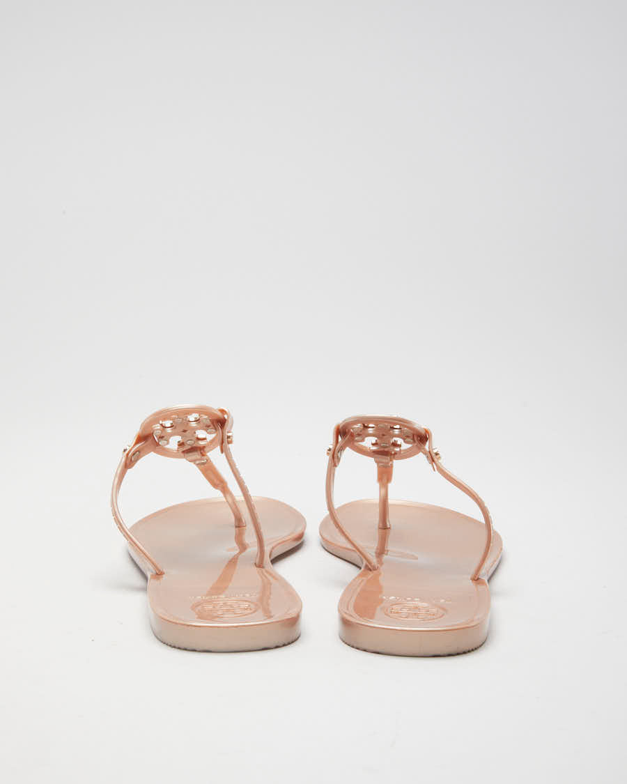 Rose Gold Tory Burch Flip Flops - UK 4.5