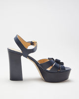Navy Michael Kors Flower Platform Heels - UK 6