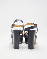 Navy Michael Kors Flower Platform Heels - UK 6