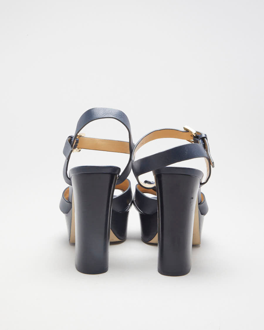 Navy Michael Kors Flower Platform Heels - UK 6