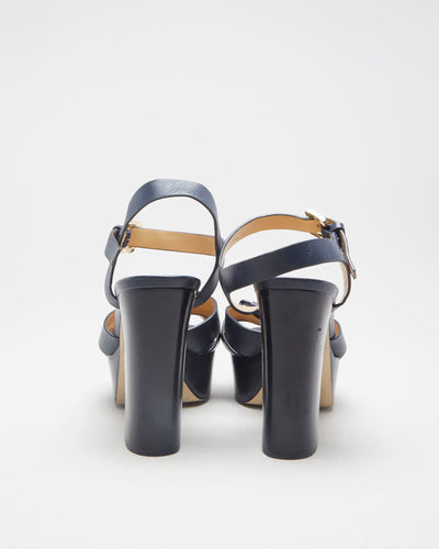 Navy Michael Kors Flower Platform Heels - UK 6