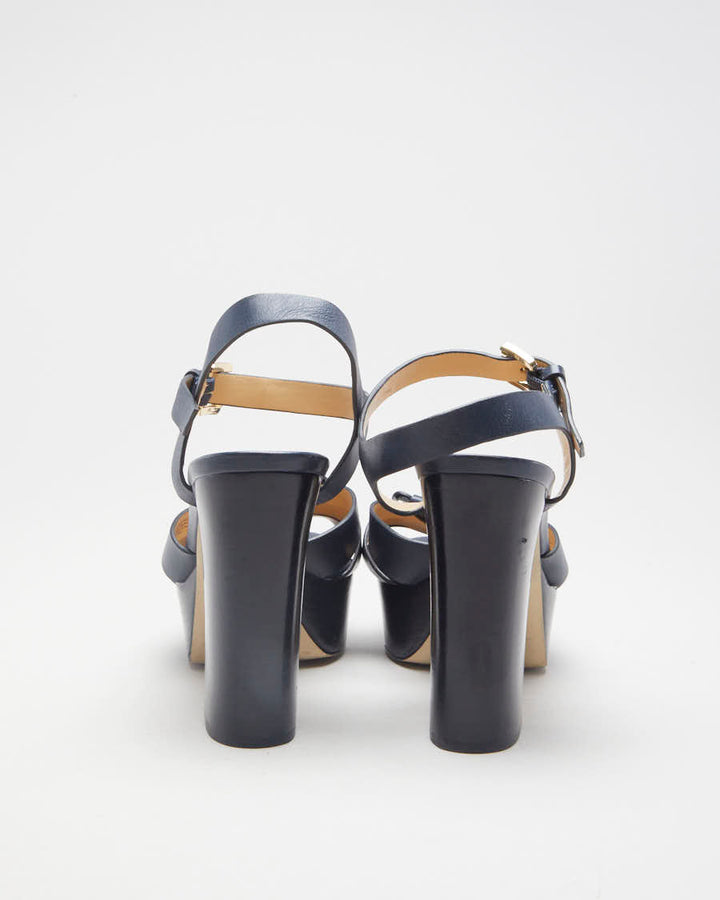 Navy Michael Kors Flower Platform Heels - UK 6
