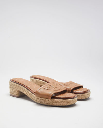 Brown Tory Burch Woven Sandals
