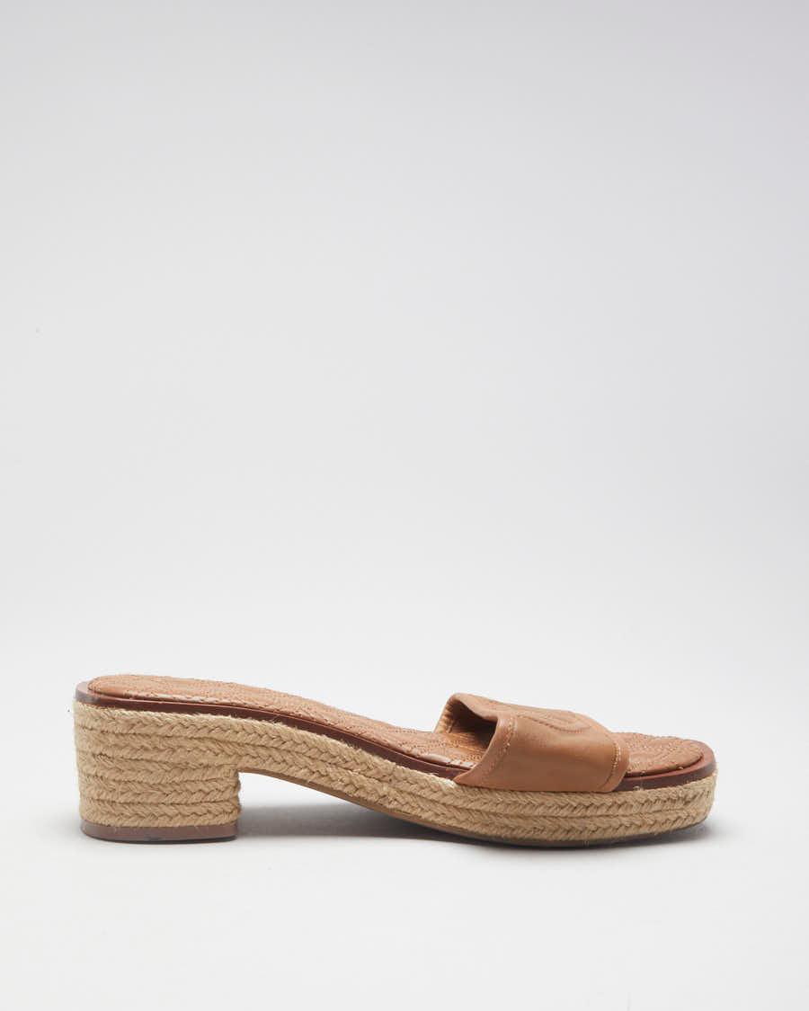 Brown Tory Burch Woven Sandals