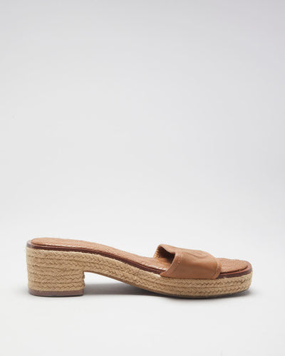 Brown Tory Burch Woven Sandals