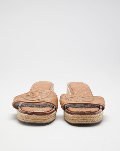 Brown Tory Burch Woven Sandals