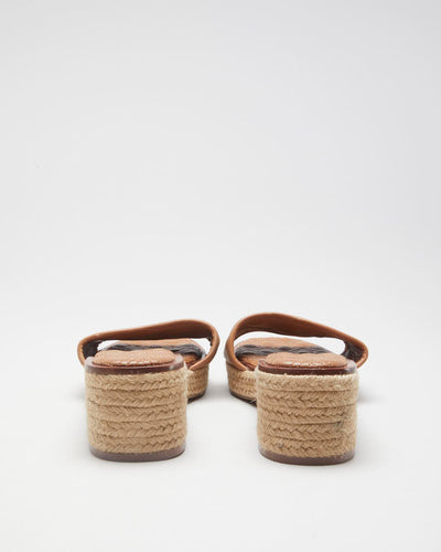 Brown Tory Burch Woven Sandals